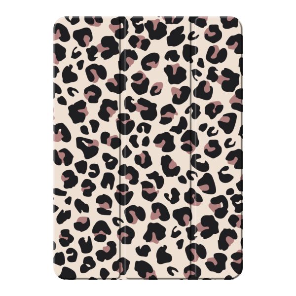 iPad (2022 & 2025) Smart Case met Panterprint - Luipaardprint Beige Roze