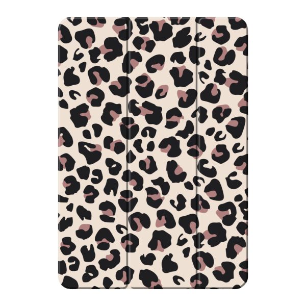 iPad (2019, 2020 & 2021) Smart Case met Panterprint - Luipaardprint Beige Roze