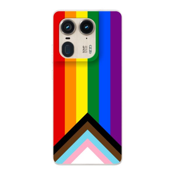 Coque Motorola Moto Edge 50 Ultra flexible transparente avec Drapeau arc-en-ciel - Drapeau Progress Pride