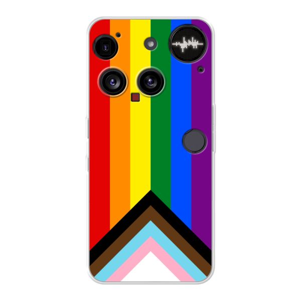 Coque Nothing Phone (3) flexible transparente avec Drapeau arc-en-ciel - Drapeau Progress Pride