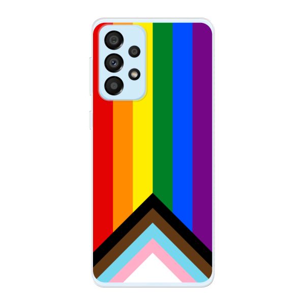Coque Samsung Galaxy A33 5G flexible transparente avec Drapeau arc-en-ciel - Drapeau Progress Pride
