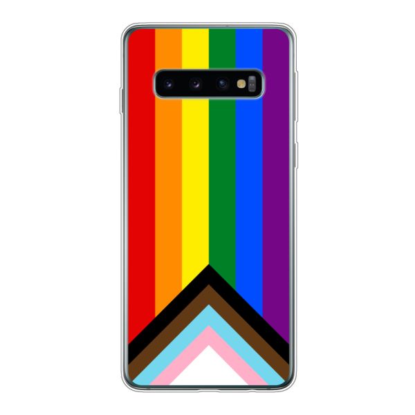 Coque Samsung Galaxy S10 flexible transparente avec Drapeau arc-en-ciel - Drapeau Progress Pride