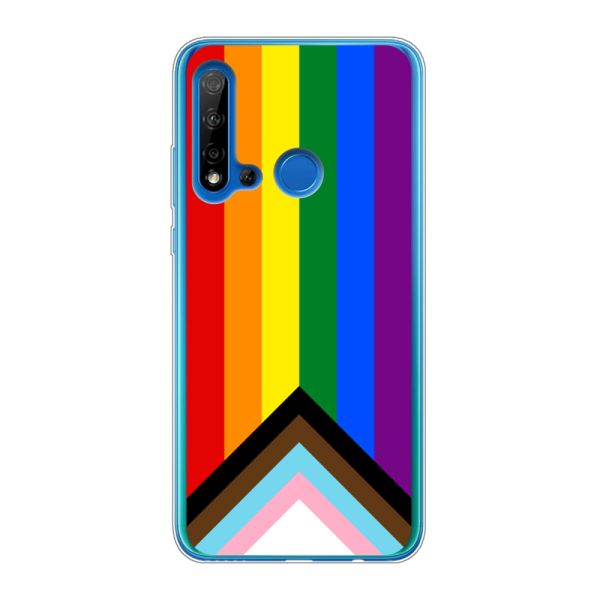 Coque Huawei P20 Lite (2019) flexible transparente avec Drapeau arc-en-ciel - Drapeau Progress Pride