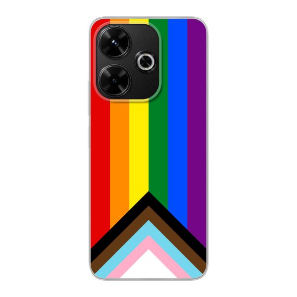 Coque Xiaomi Poco M6 4G flexible transparente avec Drapeau arc-en-ciel - Drapeau Progress Pride
