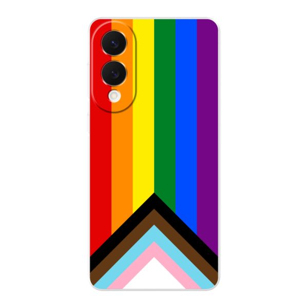Coque Samsung Galaxy S25 Edge flexible transparente avec Drapeau arc-en-ciel - Drapeau Progress Pride