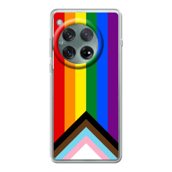 Coque OnePlus 12r flexible transparente avec Drapeau arc-en-ciel - Drapeau Progress Pride