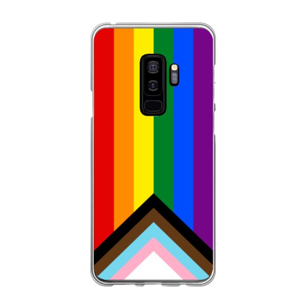 Coque Samsung Galaxy S9 Plus flexible transparente avec Drapeau arc-en-ciel - Drapeau Progress Pride