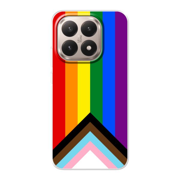 Funda Xiaomi 15T flexible transparente con Bandera arcoíris - Bandera Progress Pride