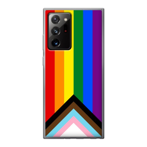 Coque Samsung Galaxy Note 20 Ultra flexible transparente avec Drapeau arc-en-ciel - Drapeau Progress Pride