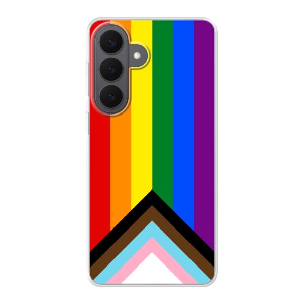 Coque Samsung Galaxy S26 Plus flexible transparente avec Drapeau arc-en-ciel - Drapeau Progress Pride