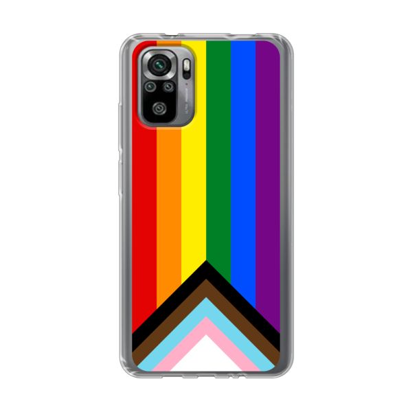 Coque Xiaomi Redmi Note 10 flexible transparente avec Drapeau arc-en-ciel - Drapeau Progress Pride