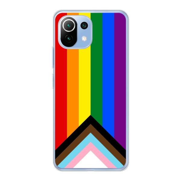 Coque Xiaomi Mi 11 Lite flexible transparente avec Drapeau arc-en-ciel - Drapeau Progress Pride