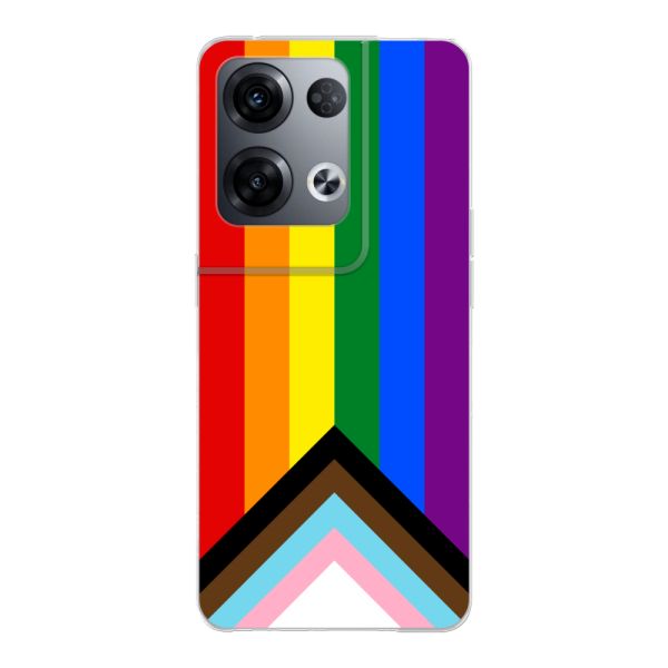Coque Oppo Reno8 Pro flexible transparente avec Drapeau arc-en-ciel - Drapeau Progress Pride