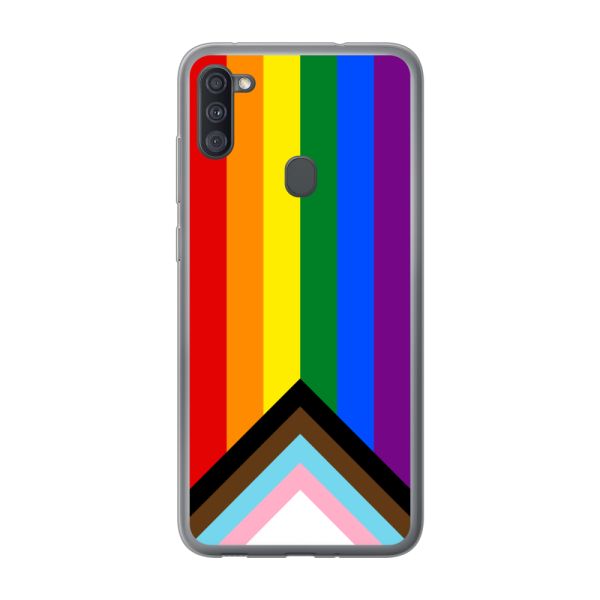 Coque Samsung Galaxy A11 flexible transparente avec Drapeau arc-en-ciel - Drapeau Progress Pride