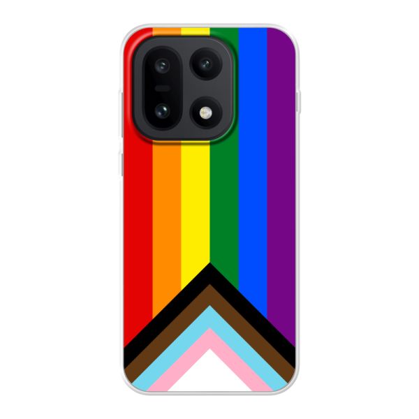 Coque OnePlus 15 flexible transparente avec Drapeau arc-en-ciel - Drapeau Progress Pride