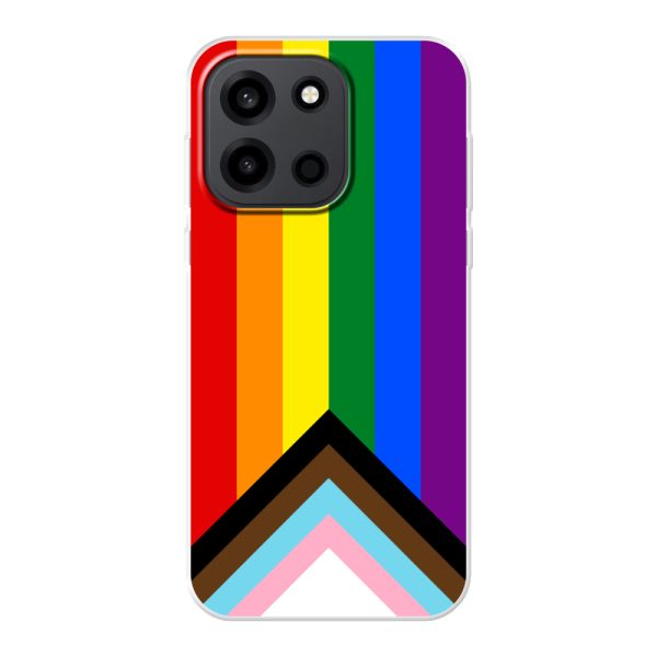 Transparente flexible OnePlus Turbo 6 5G Hülle mit Regenbogenfahne - Progress Pride Flagge