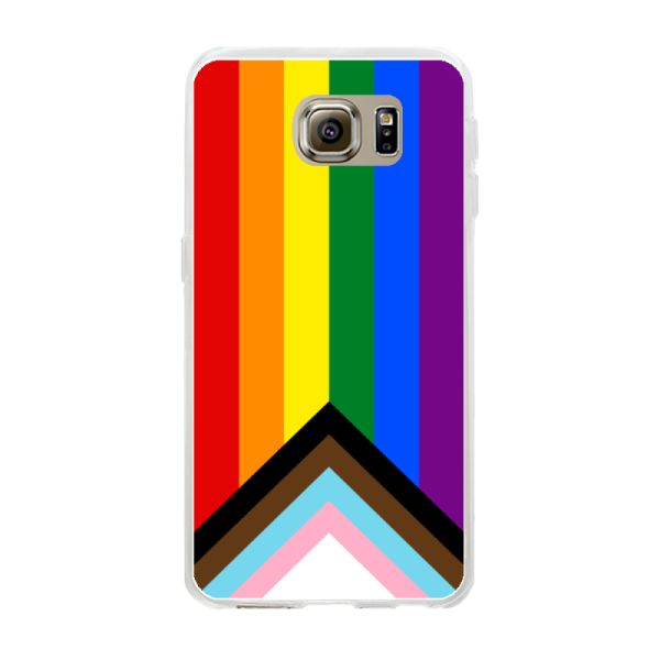 Coque Samsung Galaxy S6 flexible transparente avec Drapeau arc-en-ciel - Drapeau Progress Pride