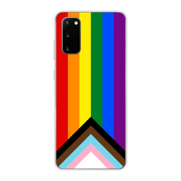 Coque Samsung Galaxy S20 flexible transparente avec Drapeau arc-en-ciel - Drapeau Progress Pride