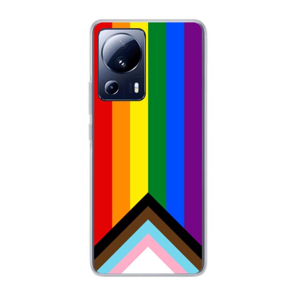 Coque Xiaomi 13 Lite flexible transparente avec Drapeau arc-en-ciel - Drapeau Progress Pride