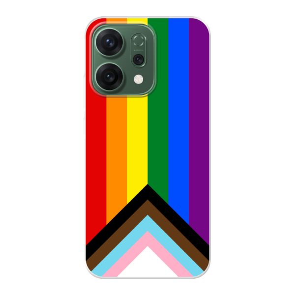 Funda Oppo Reno14 flexible transparente con Bandera arcoíris - Bandera Progress Pride