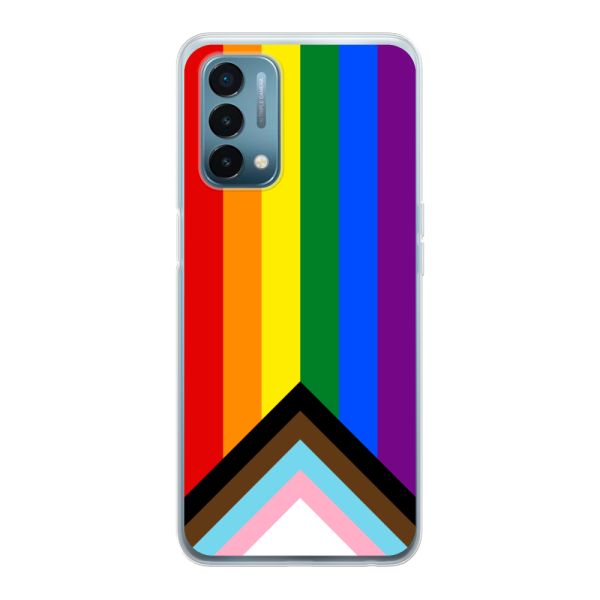 Coque OnePlus Nord N200 5G flexible transparente avec Drapeau arc-en-ciel - Drapeau Progress Pride
