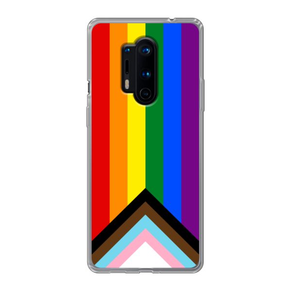Funda OnePlus 8 Pro flexible transparente con Bandera arcoíris - Bandera Progress Pride