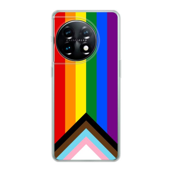 Coque OnePlus 11 flexible transparente avec Drapeau arc-en-ciel - Drapeau Progress Pride
