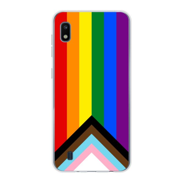 Coque Samsung Galaxy A10 flexible transparente avec Drapeau arc-en-ciel - Drapeau Progress Pride