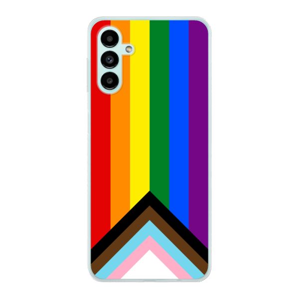 Coque Samsung Galaxy A13 5G flexible transparente avec Drapeau arc-en-ciel - Drapeau Progress Pride