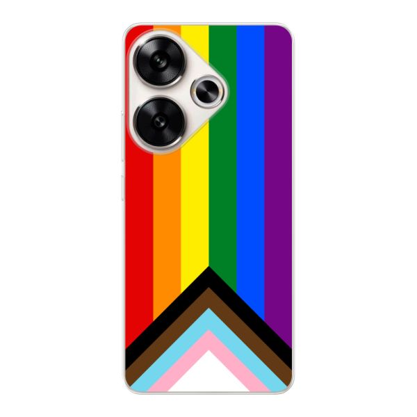 Coque Xiaomi Poco F6 flexible transparente avec Drapeau arc-en-ciel - Drapeau Progress Pride