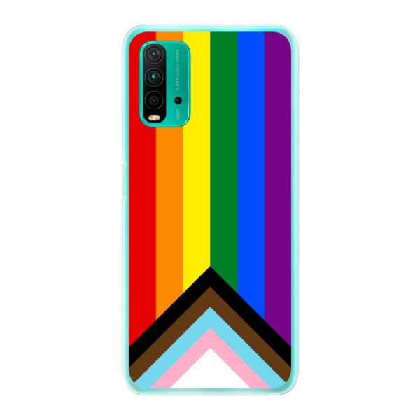 Coque Xiaomi Redmi Note 9 4G flexible transparente avec Drapeau arc-en-ciel - Drapeau Progress Pride