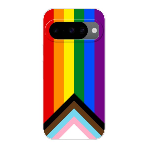 Funda Google Pixel 10 flexible transparente con Bandera arcoíris - Bandera Progress Pride