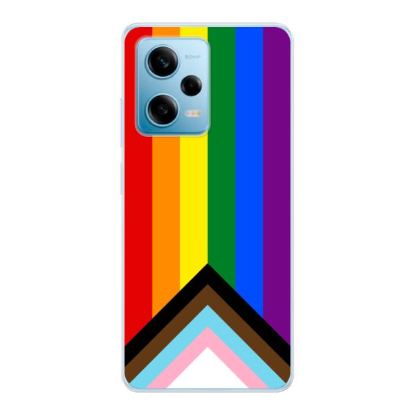 Coque Xiaomi Redmi Note 12 Pro 5G flexible transparente avec Drapeau arc-en-ciel - Drapeau Progress Pride