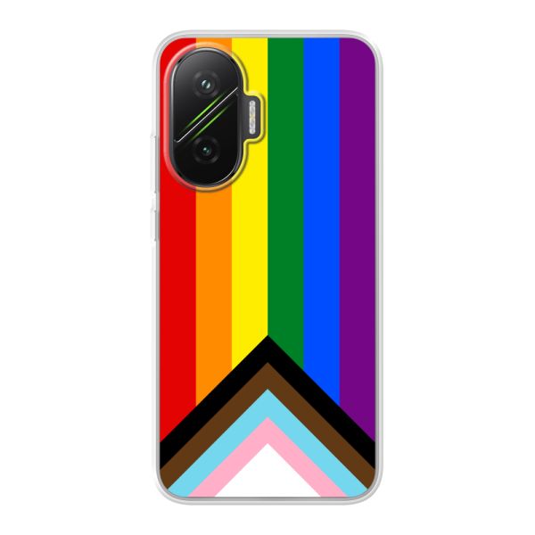 Coque Xiaomi Poco F7 flexible transparente avec Drapeau arc-en-ciel - Drapeau Progress Pride