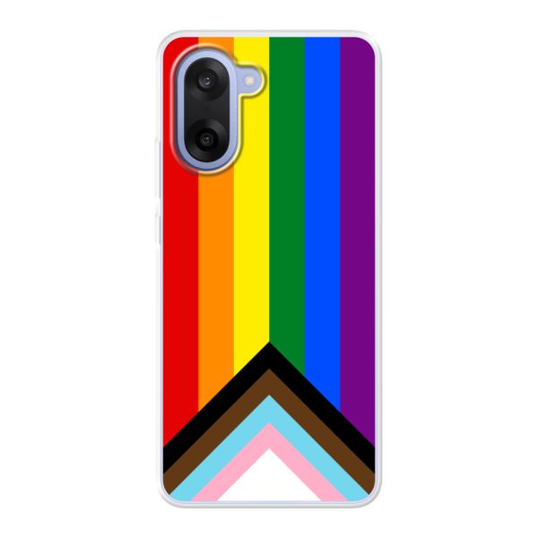 Coque OnePlus Nord CE5 flexible transparente avec Drapeau arc-en-ciel - Drapeau Progress Pride