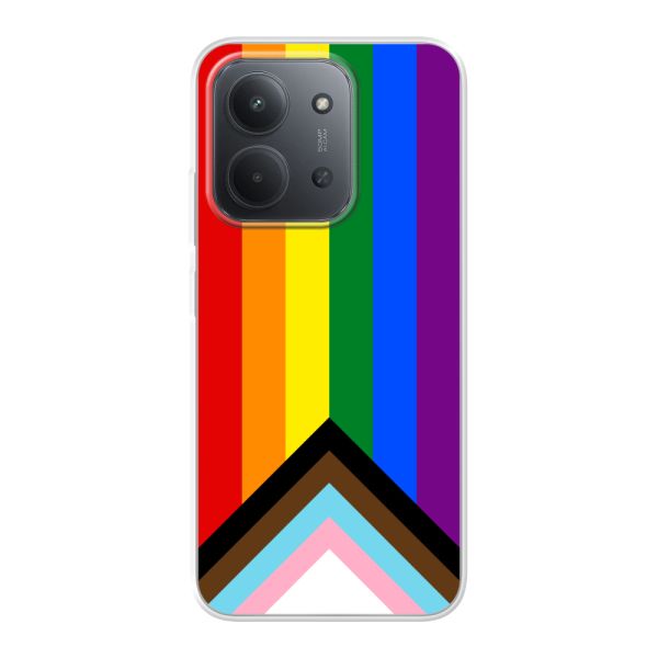 Coque Xiaomi Redmi 15C 4G flexible transparente avec Drapeau arc-en-ciel - Drapeau Progress Pride
