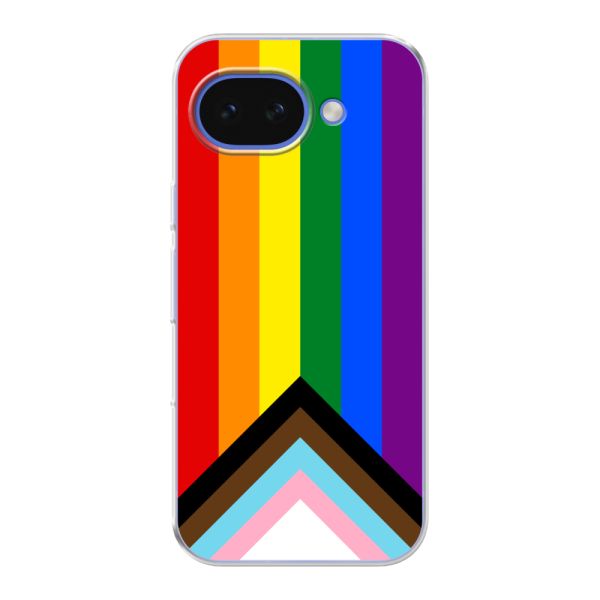 Funda Google Pixel 10A flexible transparente con Bandera arcoíris - Bandera Progress Pride