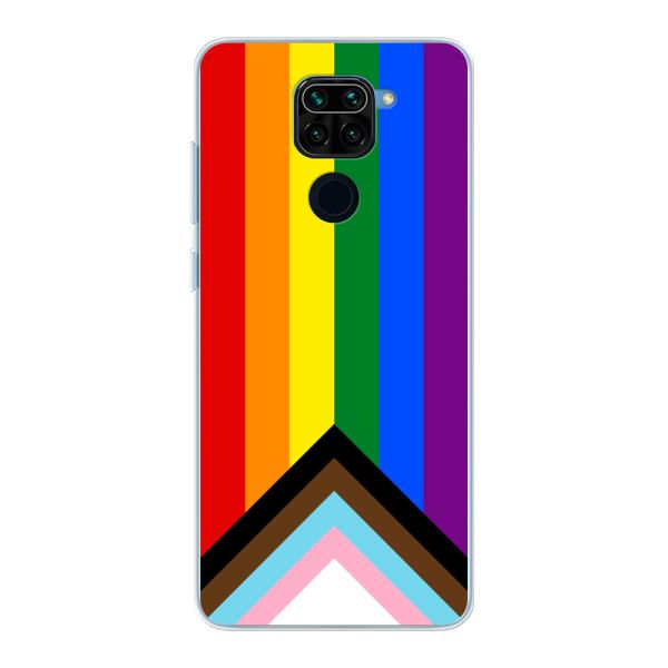 Coque Xiaomi Redmi Note 9 flexible transparente avec Drapeau arc-en-ciel - Drapeau Progress Pride