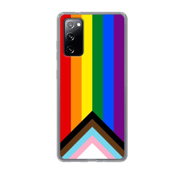 Coque Samsung Galaxy S20 FE flexible transparente avec Drapeau arc-en-ciel - Drapeau Progress Pride