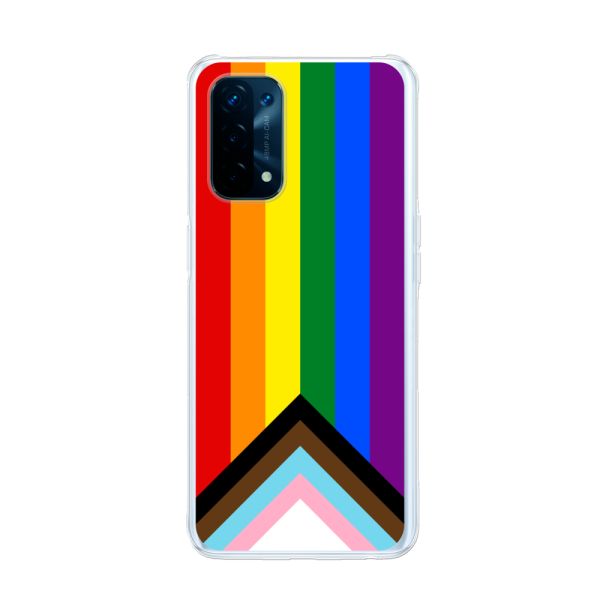 Coque Oppo A93 5G flexible transparente avec Drapeau arc-en-ciel - Drapeau Progress Pride