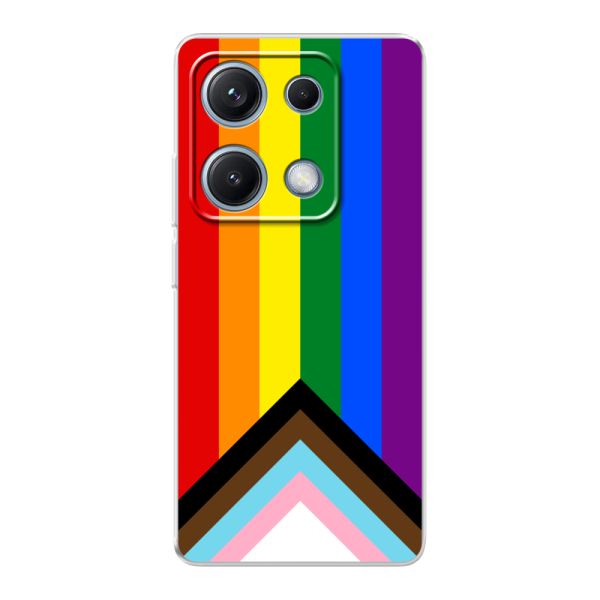 Coque Xiaomi Redmi Note 14S flexible transparente avec Drapeau arc-en-ciel - Drapeau Progress Pride