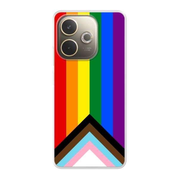 Coque Oppo A5 Pro flexible transparente avec Drapeau arc-en-ciel - Drapeau Progress Pride