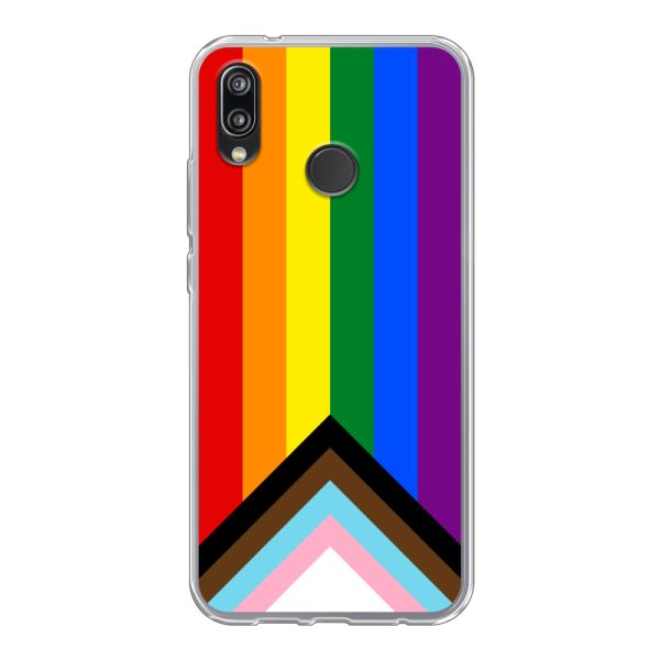 Coque Huawei P20 Lite flexible transparente avec Drapeau arc-en-ciel - Drapeau Progress Pride