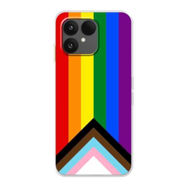 Coque Fairphone 6 flexible transparente avec Drapeau arc-en-ciel - Drapeau Progress Pride