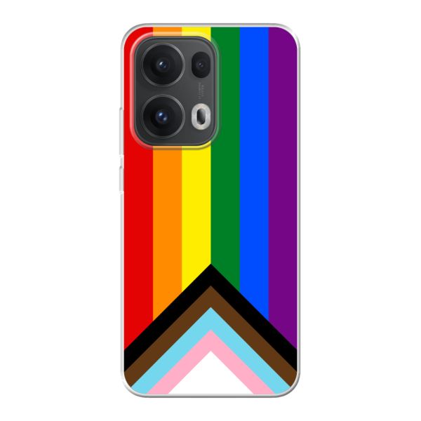 Coque Oppo Reno13 Pro flexible transparente avec Drapeau arc-en-ciel - Drapeau Progress Pride