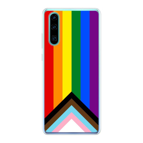 Coque Huawei P30 flexible transparente avec Drapeau arc-en-ciel - Drapeau Progress Pride
