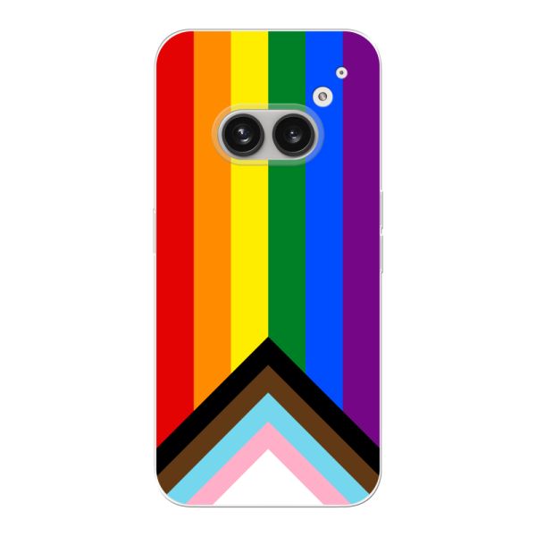 Coque Nothing Phone (2a) flexible transparente avec Drapeau arc-en-ciel - Drapeau Progress Pride