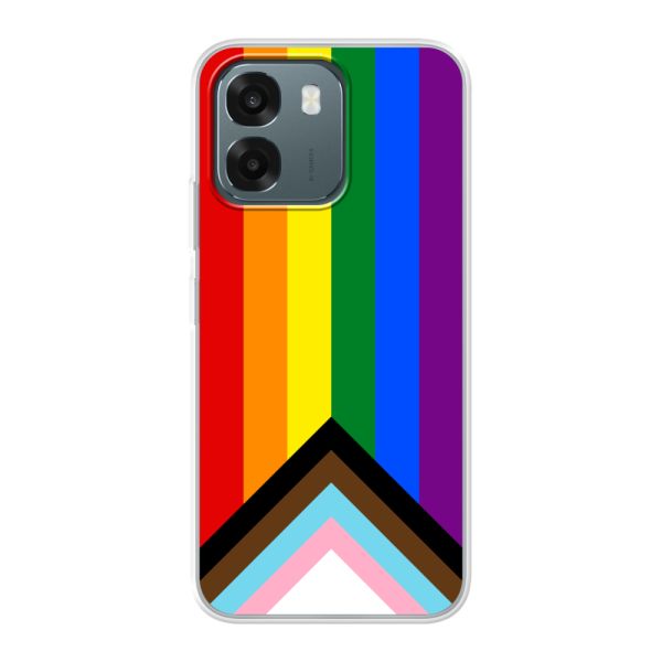 Funda Oppo A6s 5G flexible transparente con Bandera arcoíris - Bandera Progress Pride