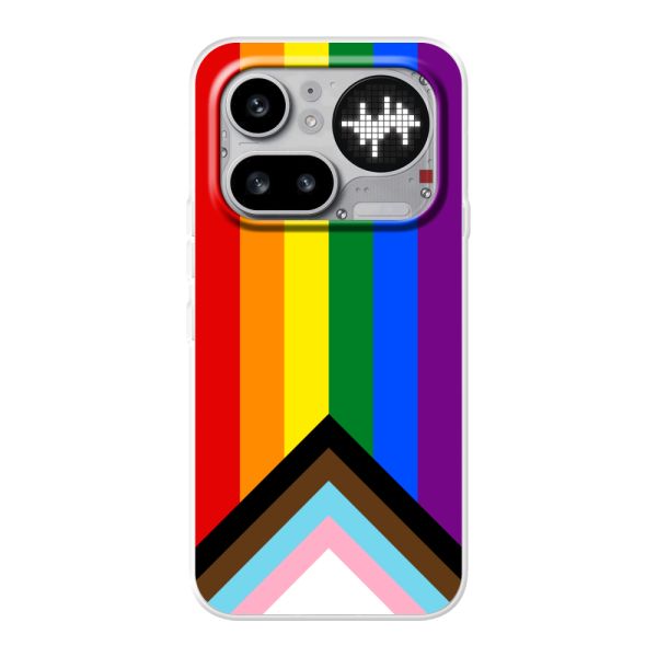 Funda Nothing Phone (4a) Pro flexible transparente con Bandera arcoíris - Bandera Progress Pride