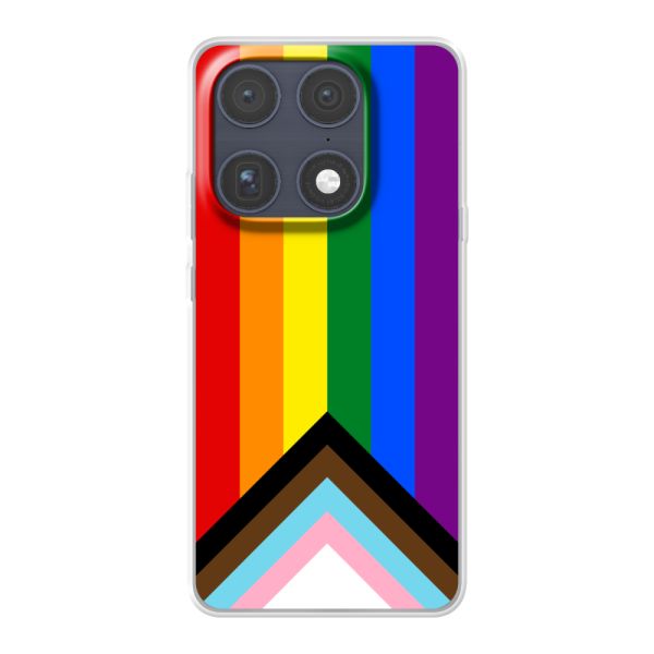 Coque Motorola Signature flexible transparente avec Drapeau arc-en-ciel - Drapeau Progress Pride